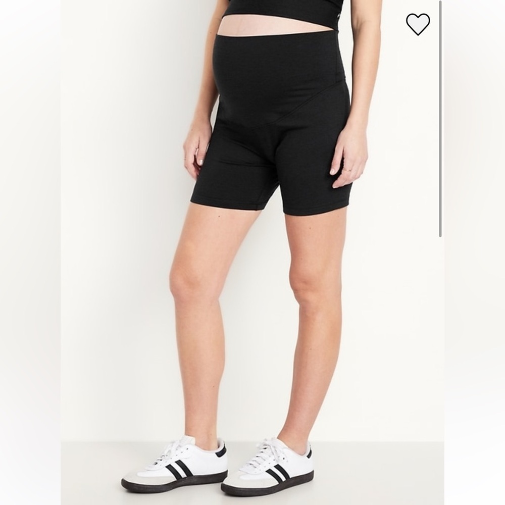 OLD NAVY BLACK FULL PANEL MATERNITY BIKER SHORTS SIZE XS